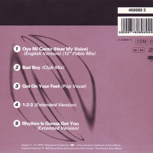 gloria estefan 12 inch trasera Gloria Estefan – Twelve Inch Mixes Cd (12" & Extended)