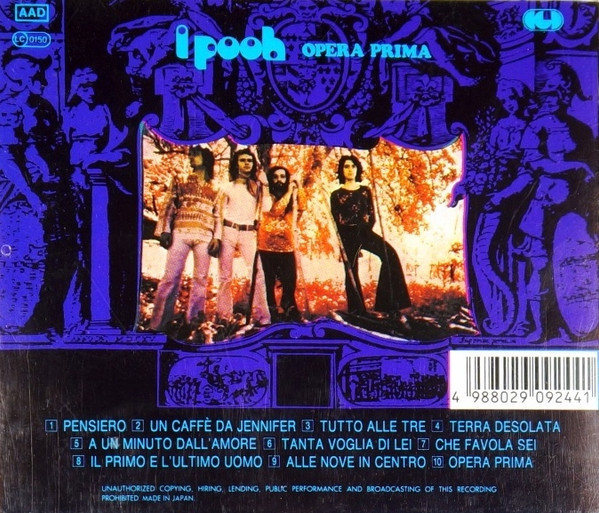 i pooh opera prima JP trasera I Pooh – Opera Prima Cd Japonés (En Italiano)