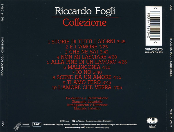Riccardo Fogli – Collezione Cd