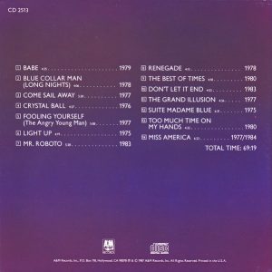 Styx – Classics Volume 15 Cd