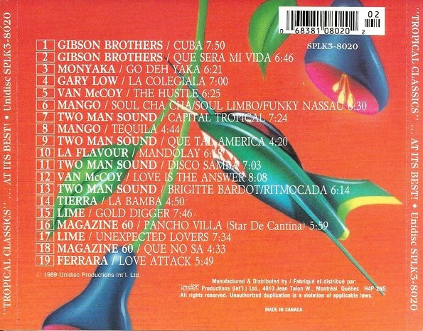 tropical classics trasera Tropical Classics ... At Its Best! Cd (Varios Artistas : La Flavour Mandolay - Two Man Sound Capital Tropical - Que tal America)