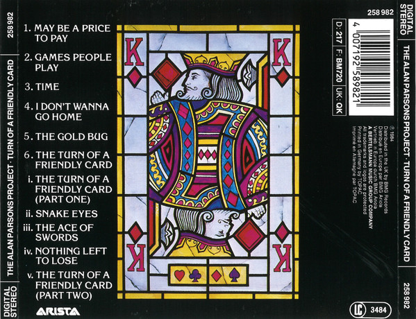 alan parsons turn of trasera The Alan Parsons Project – The Turn Of A Friendly Card Cd