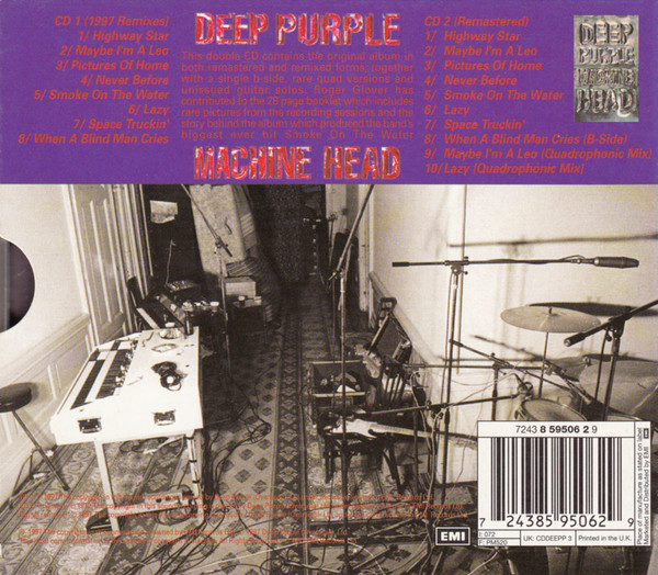 deep purple machine head anniversary trasera Deep Purple – Machine Head Cd 25th Anniversary Edition (Incluye versiones Quadraphonic)