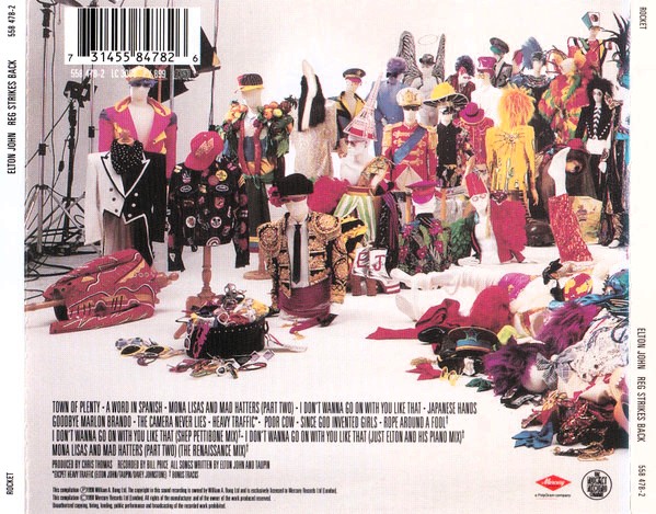 elton john reg strikes trasera Elton John – Reg Strikes Back Cd (Bonus Tracks / Incluye el 12" de I Don't Wanna Go On With You Like That)