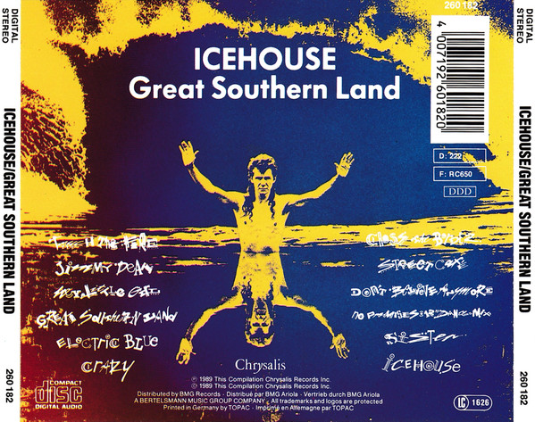 icehouse compilacion trasera Icehouse – Great Southern Land / Compilación Cd (Incluye 12" No Promises Dance Mix) AOR