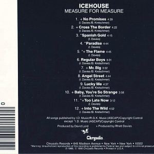 icehouse measure trasera Icehouse – Measure For Measure Cd (AOR)