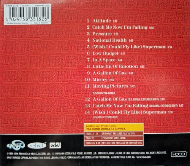 kinks low budget trasera The Kinks – Low Budget Cd (Bonus Tracks : 12" de (Wish I Could Fly Like) Superman)