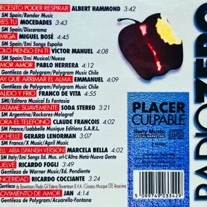 radiozero trasera Radiozero - Placer Culpable Cd (Incluye : Marcela Bella Nell' Aria en español)