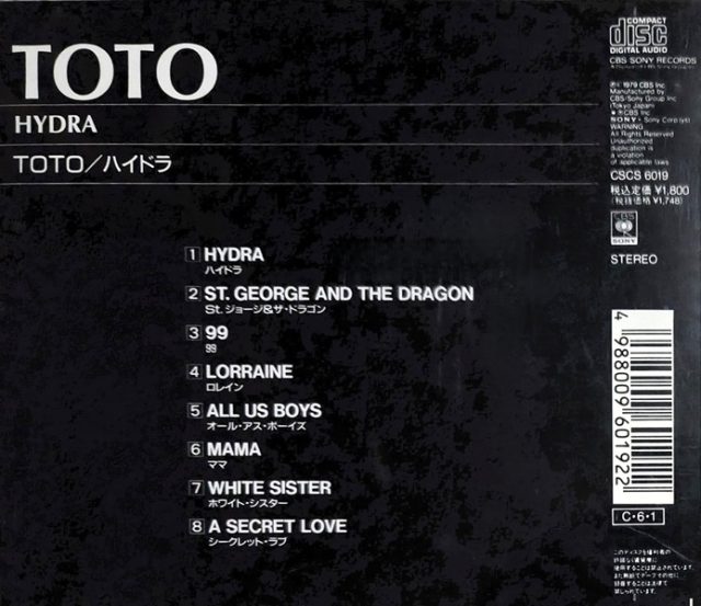 Toto – Hydra Cd Japonés (AOR)