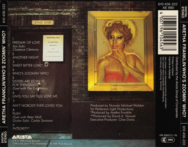 aretha franklyn whos zoomin JP trasera Aretha Franklin – Who's Zoomin' Who? Cd Japonés
