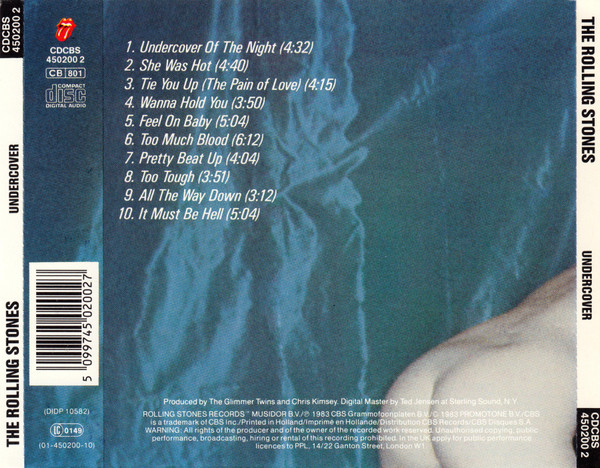 rolling stones undercover JP trasera The Rolling Stones – Undercover Cd Japonés
