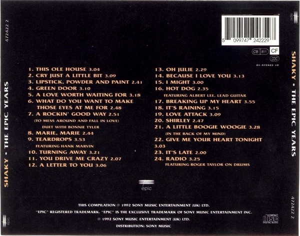 shaky trasera Shakin' Stevens – Shaky The Epic Years Cd (Compilacion)